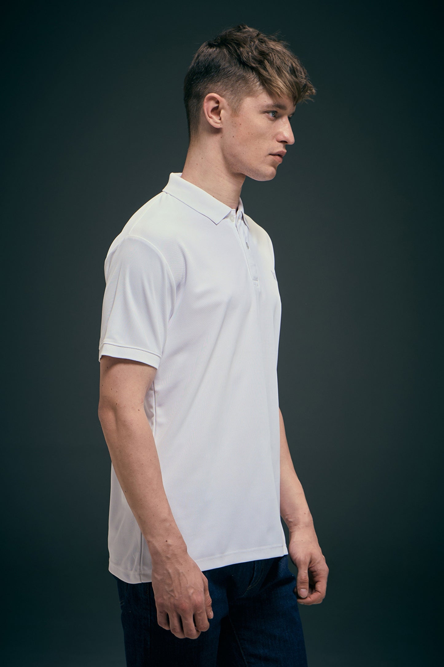 Smart tech polo - White Polo T-SHIRT Maxzone Clothing