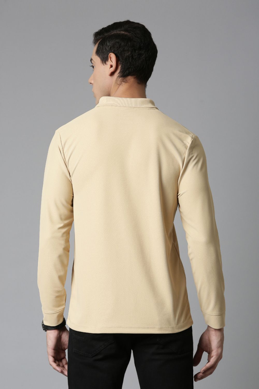 Bisque Full Sleeve Smart Tech Polo
