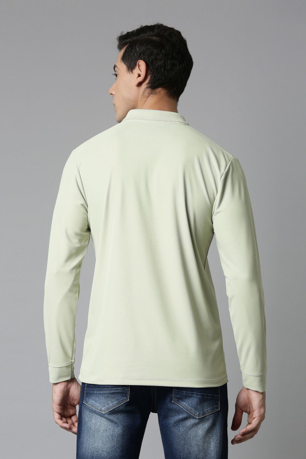 Spring Green Full Sleeve Smart Tech Polo Full Sleeve T-Shirt Maxzone Clothing