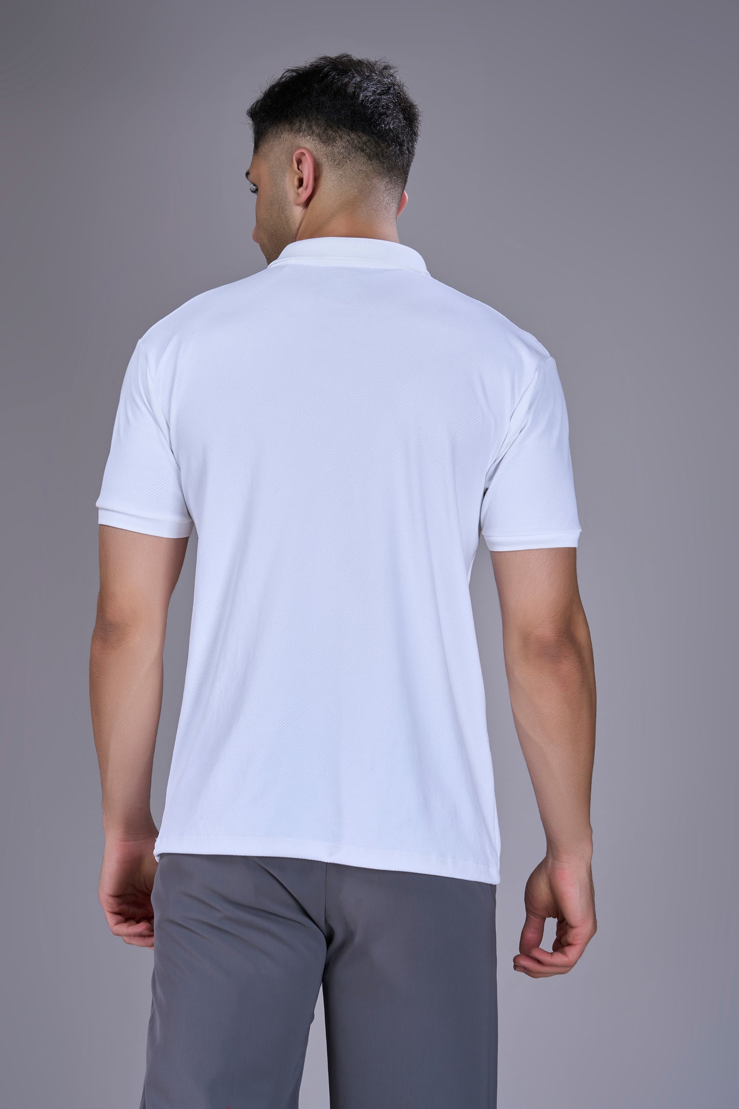 White - Structure Knit Pocket Polo