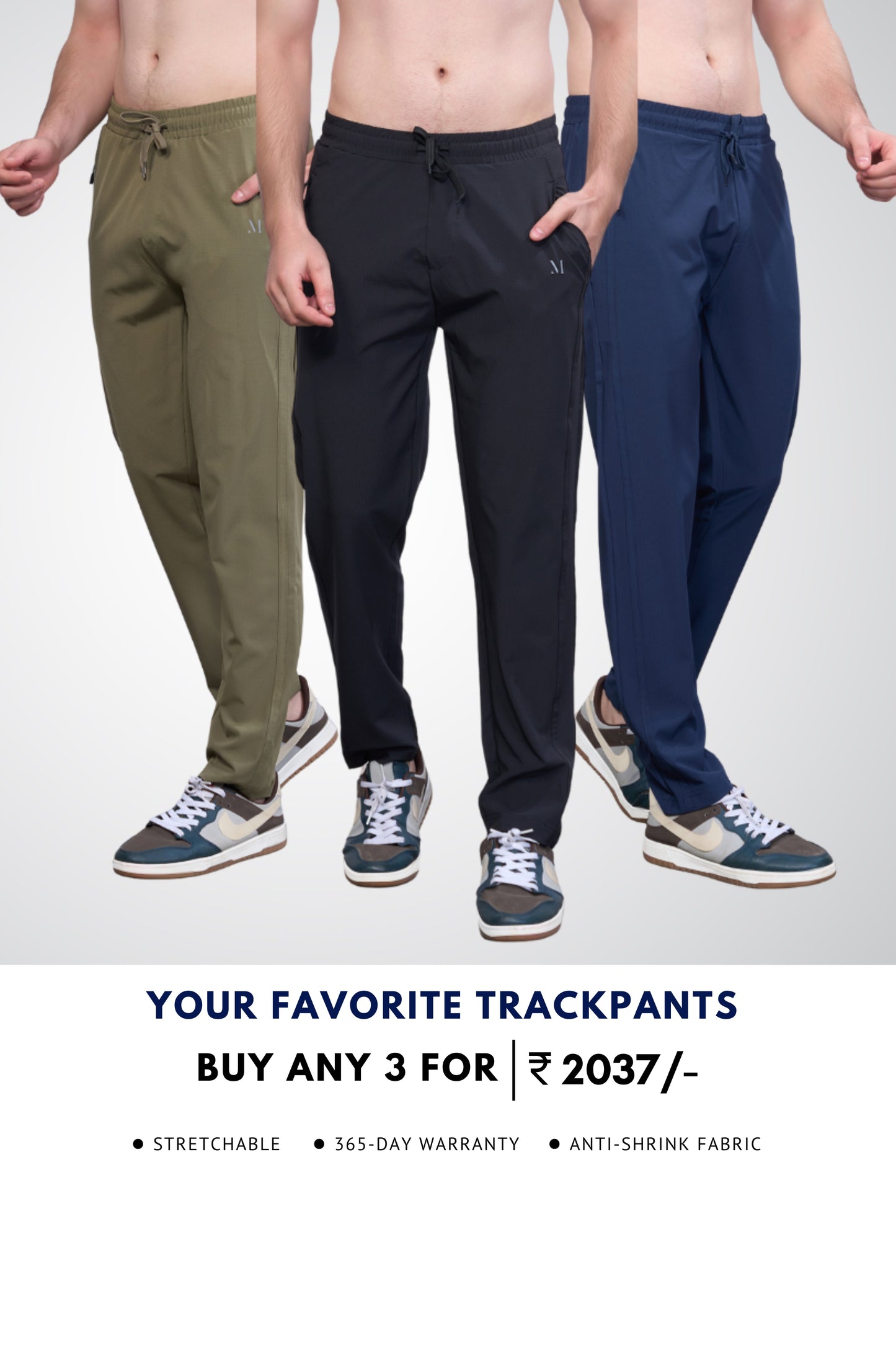 Drawstring 365 Track Pant Combo of 3