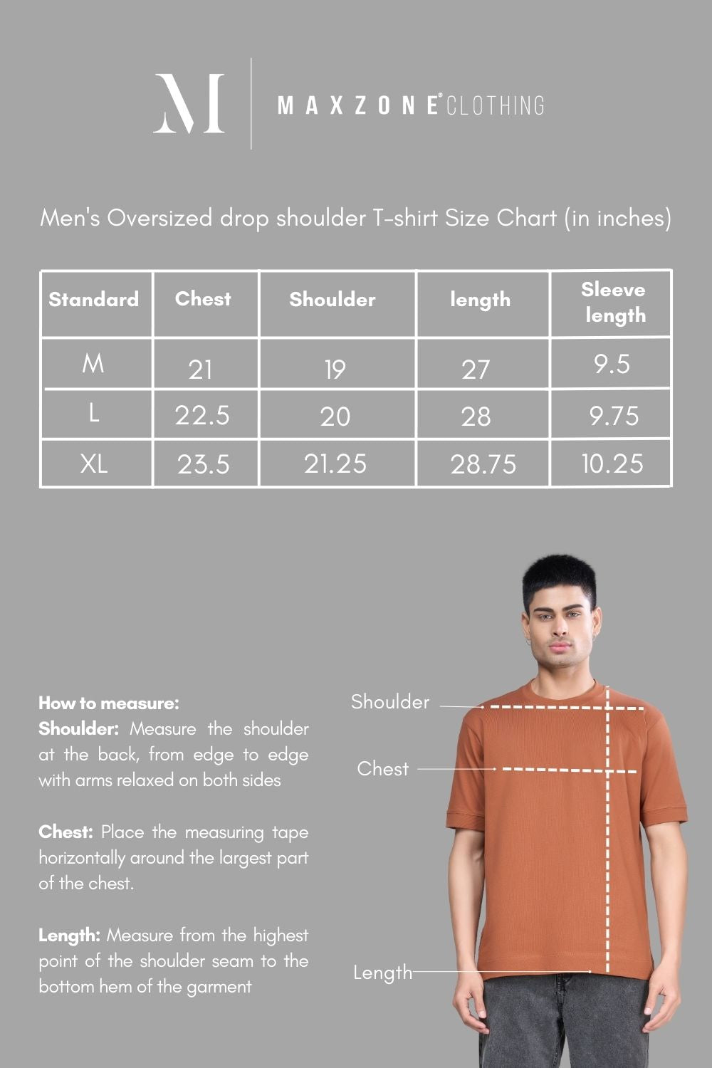 Dark Tan - Oversized drop shoulder