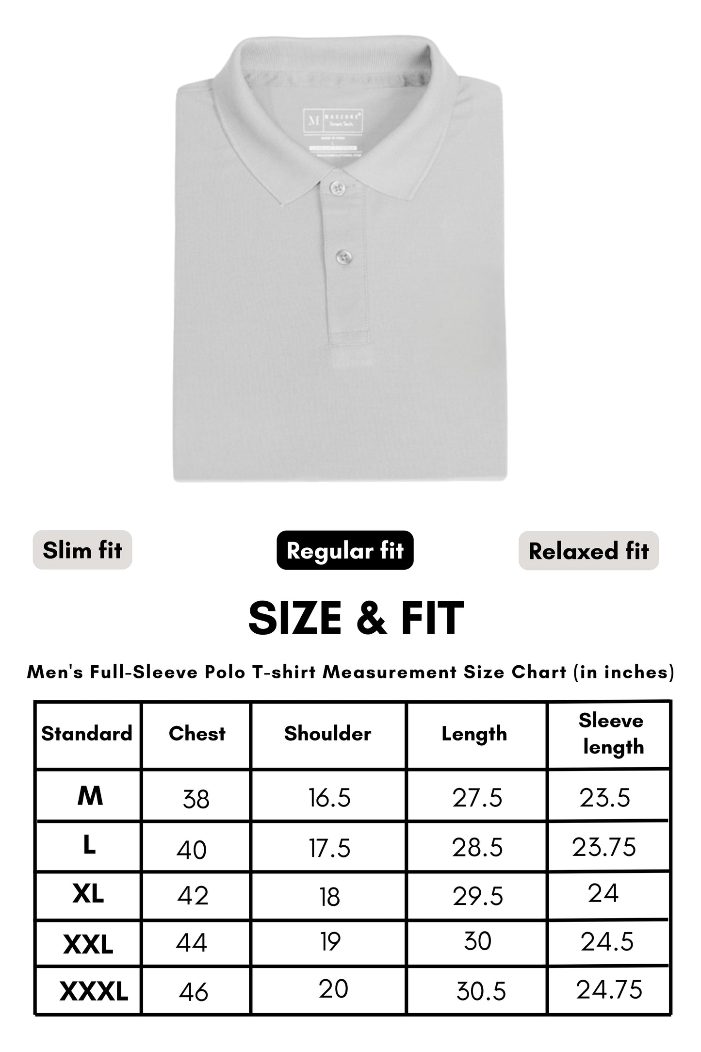 Grey Full Sleeve Smart Tech Polo