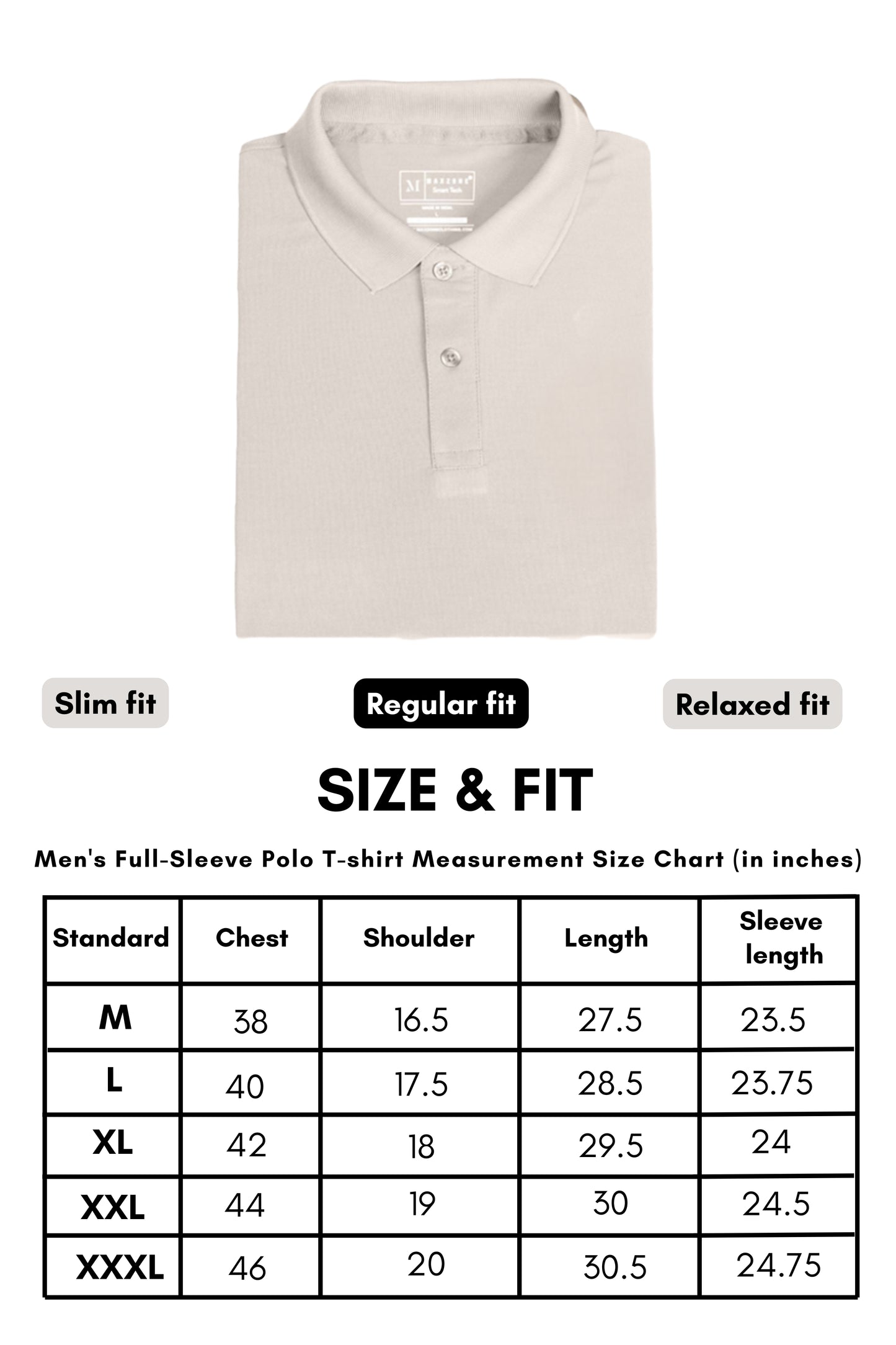 Soft Beige Full Sleeve Smart Tech Polo