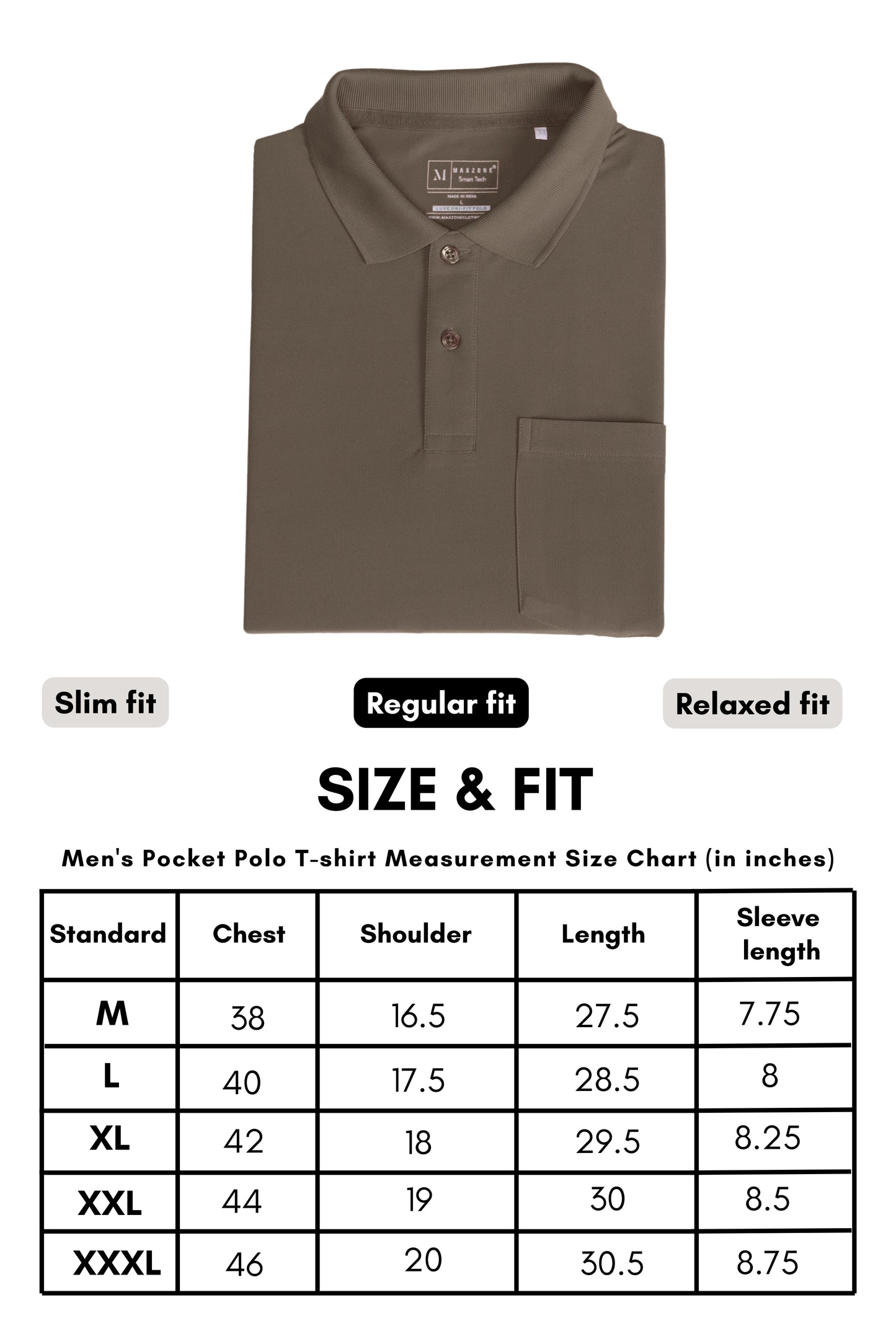 Coffee Brown - Smart Tech Pocket Polo