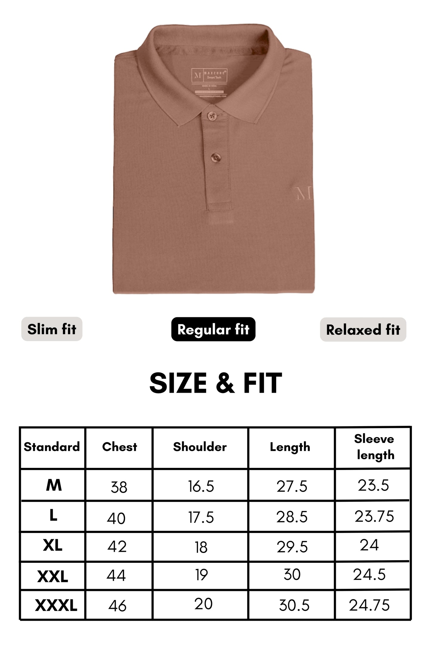 Brown Full Sleeve Smart Tech Polo