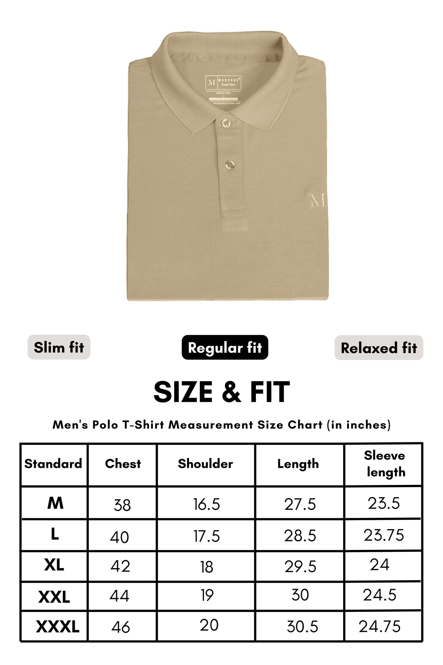 Bisque Full Sleeve Smart Tech Polo