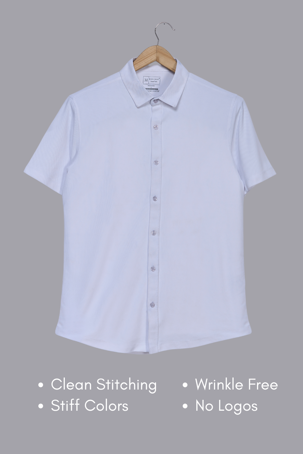 White Smart Tech Shirt Shirts Maxzone Clothing