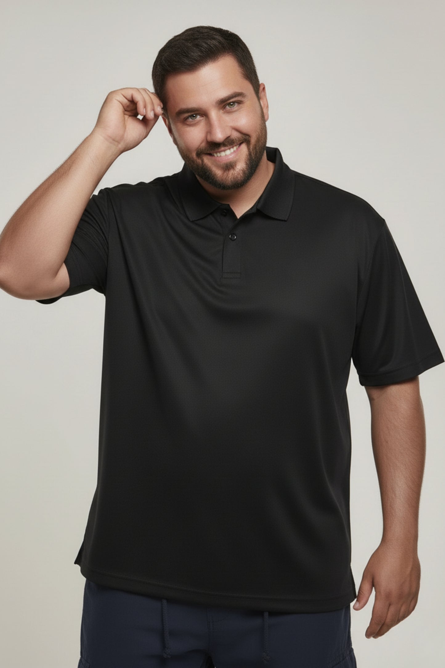 Black - Smart Tech Polo Plus Size