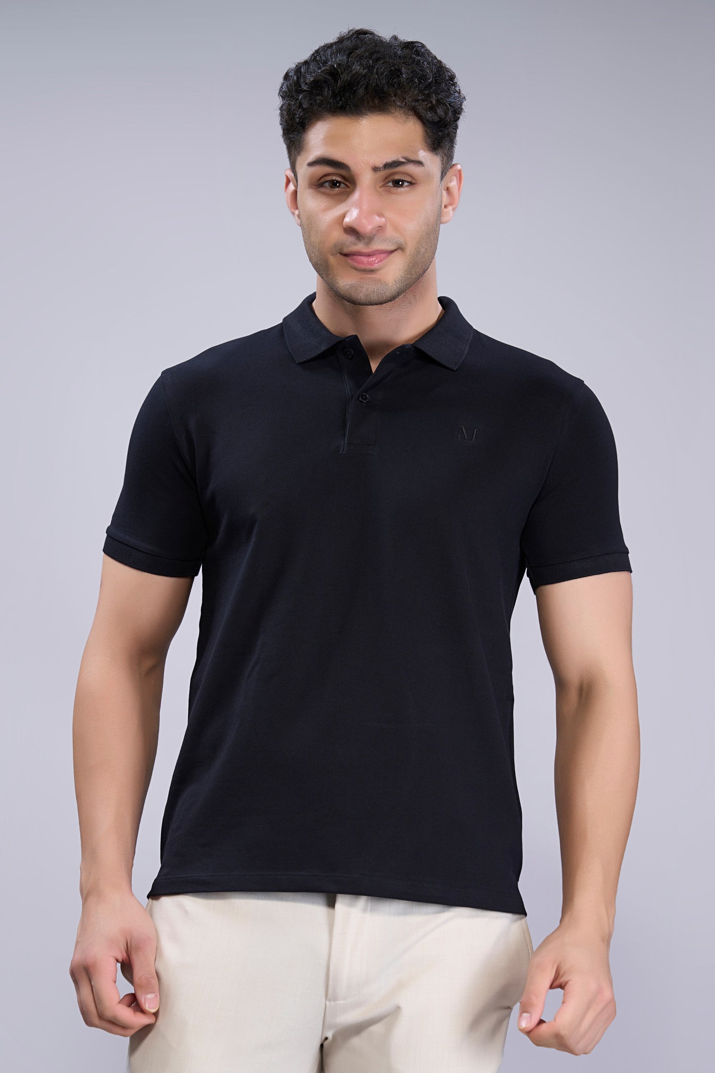 Black - Cotton Pique Polo
