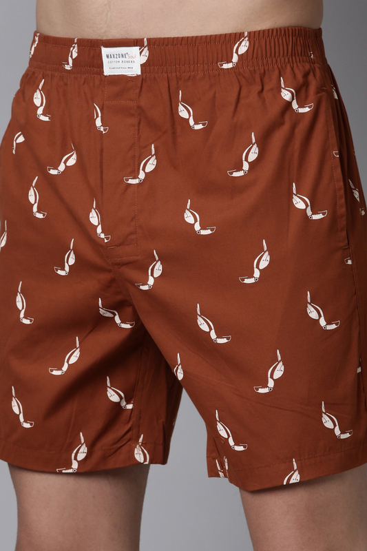 Shop Men's Affordable Russet Printed Boxers Maxzone Clothing