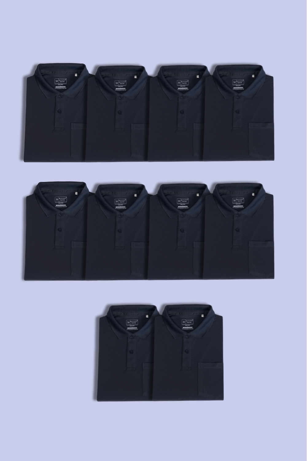 All Black Pocket + Polos Pack Of 10  Maxzone Clothing L  