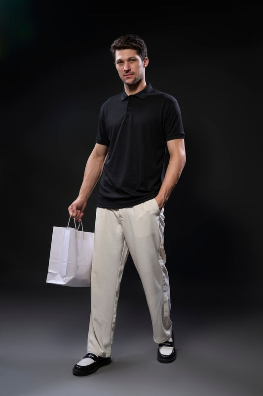 Black - Structure Knit Smart Tech Polo