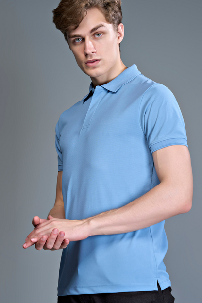 Air Blue - Smart Tech Textured Polo Maxzone Clothing