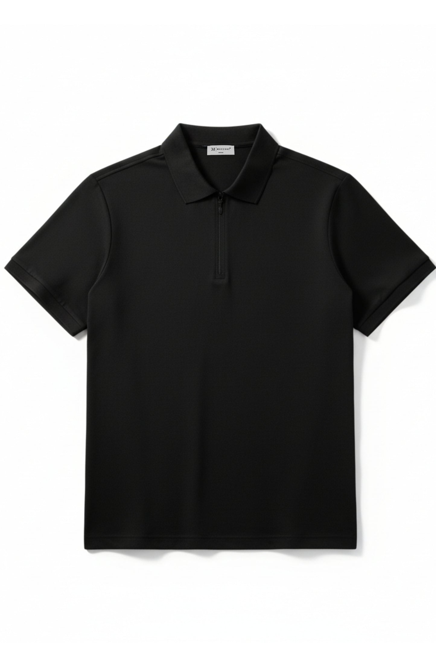 Black - Stitchless Zip Polo T-shirt