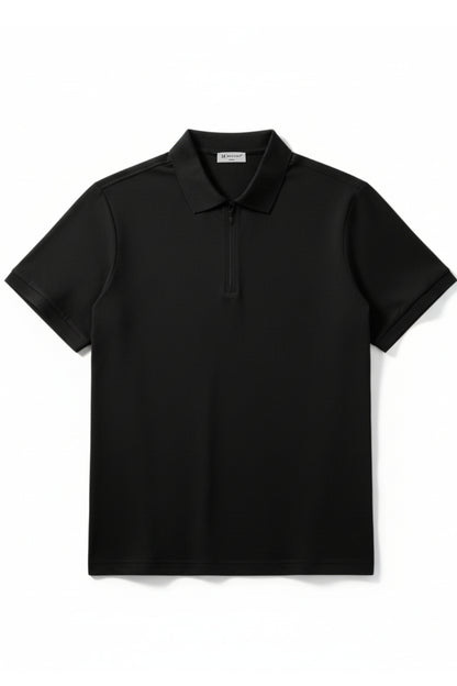 Black - Stitchless Zip Polo T-shirt