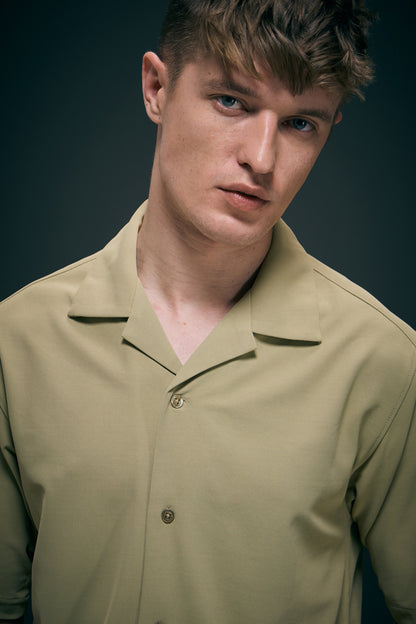 Sage Green Cuban Shirt Maxzone Clothing