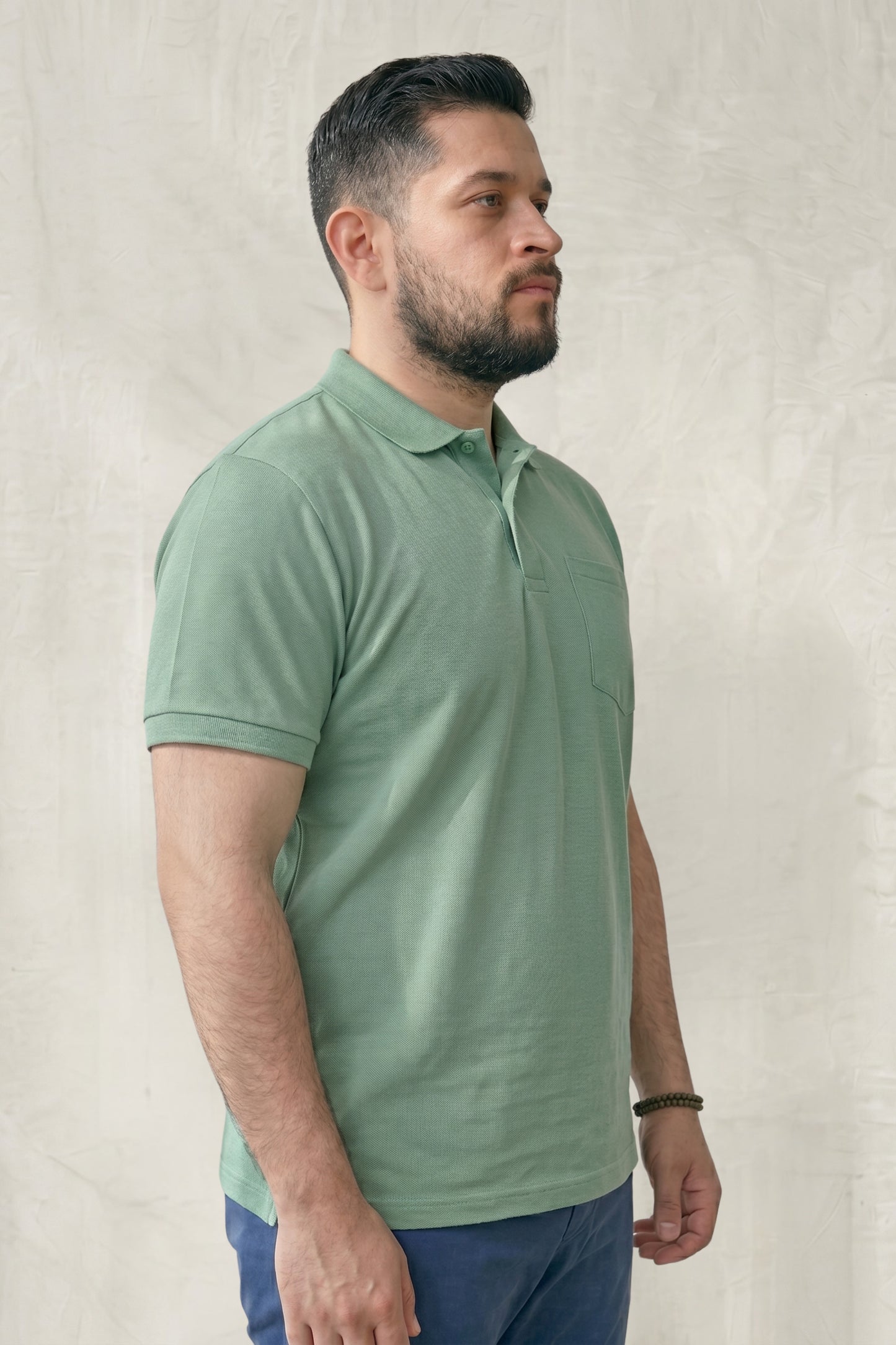 Mint - Zyric Pocket Polo Plus Size