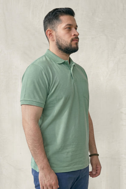 Mint - Zyric Pocket Polo Plus Size