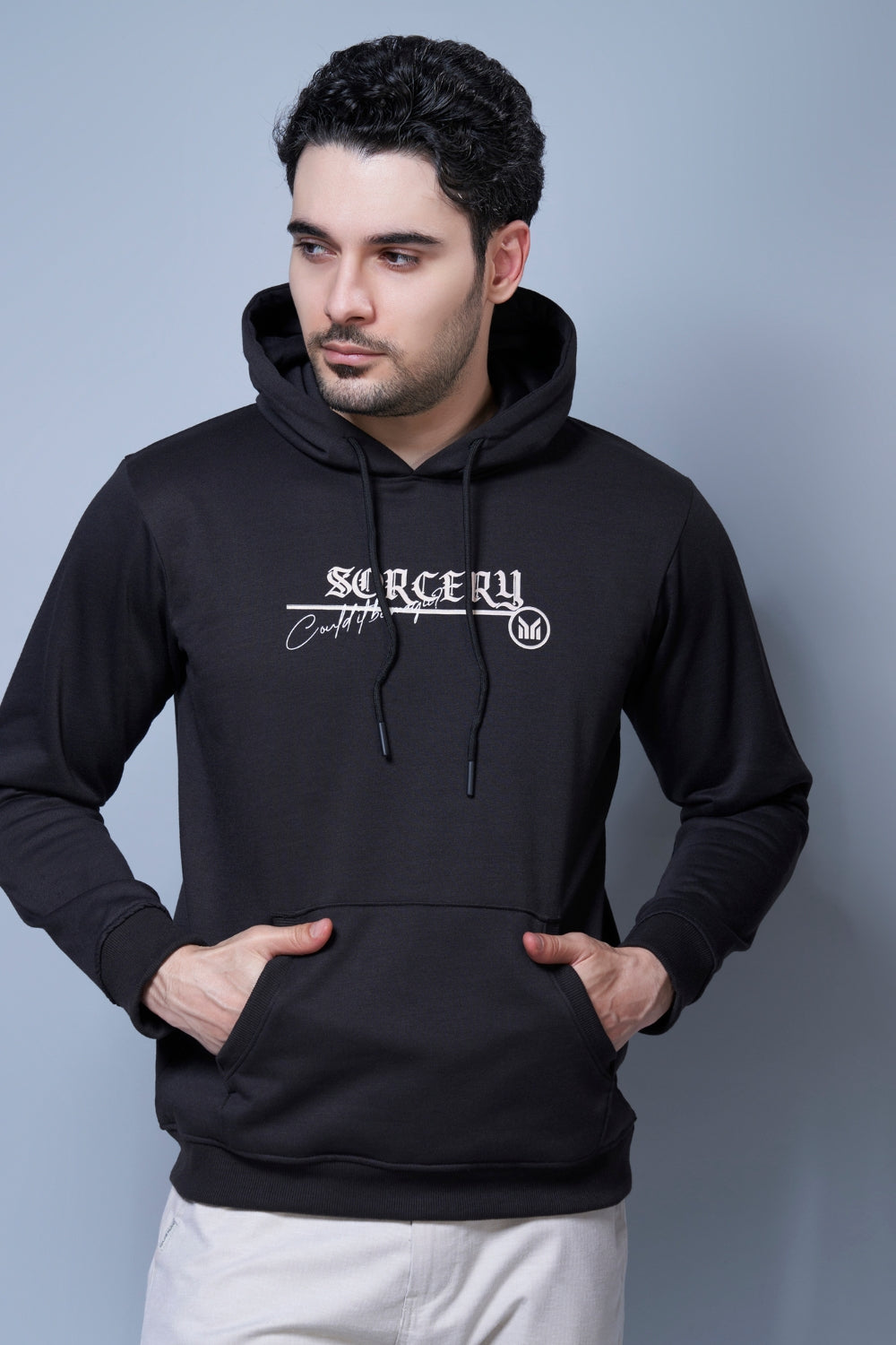 The Magic Printed Black Hoodie Hoodies Maxzone Clothing