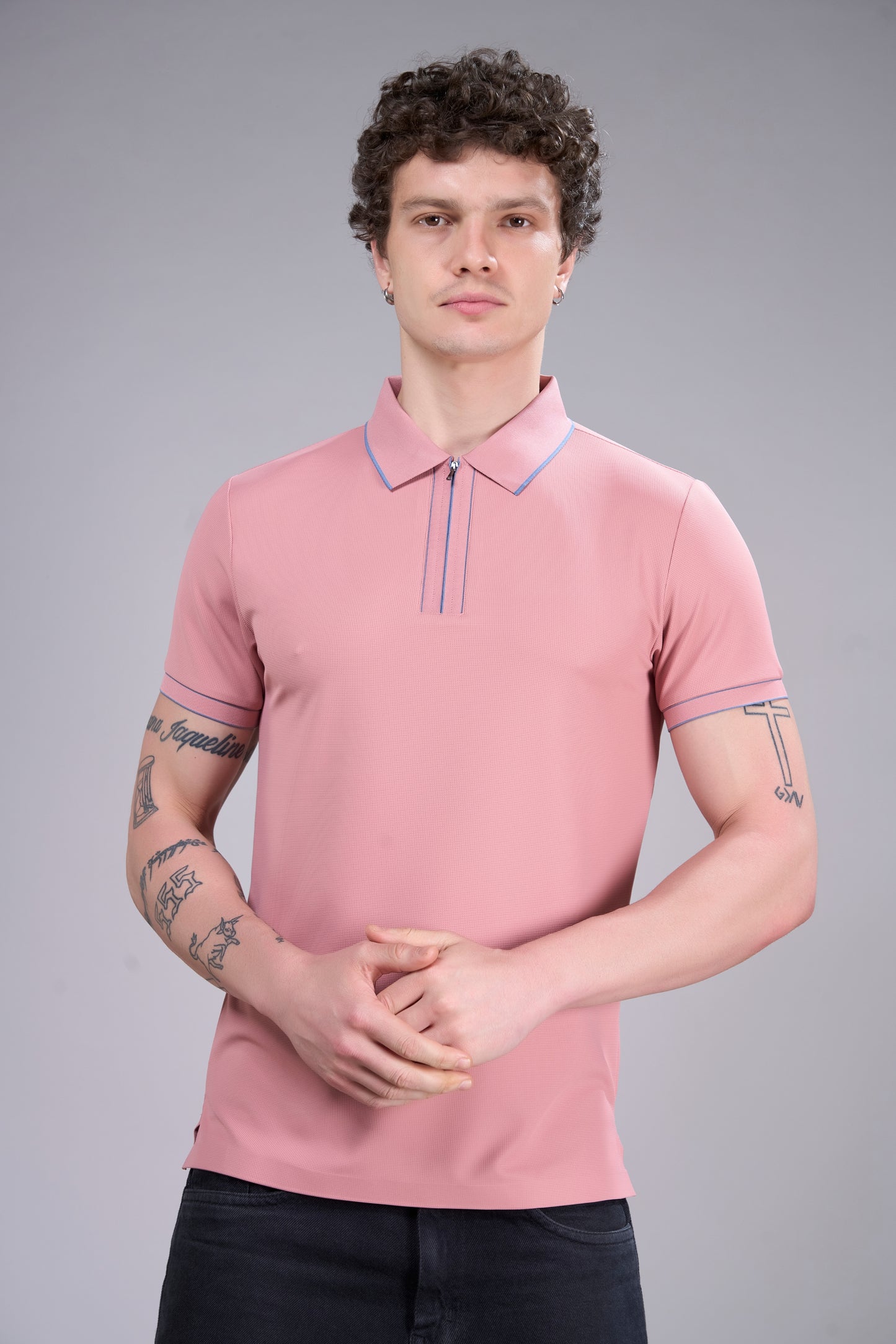 Light Pink - Stitchless Zipper Polo