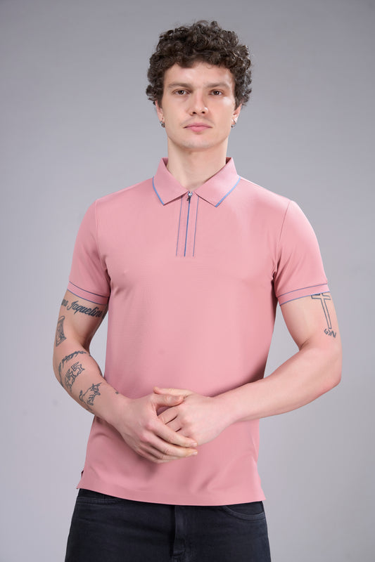 Light Pink - Stitchless Zipper Polo