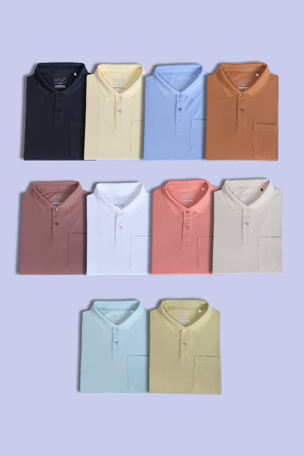 Multicolors Pocket + Polos Pack Of 10  Maxzone Clothing L  