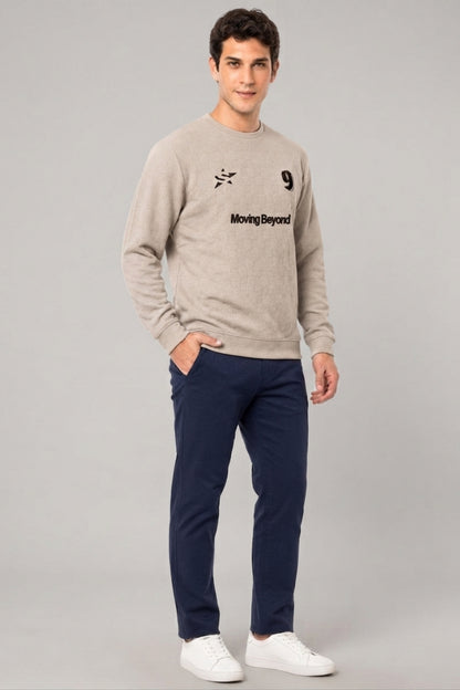 Beige - Luxe Grid Sweatshirt
