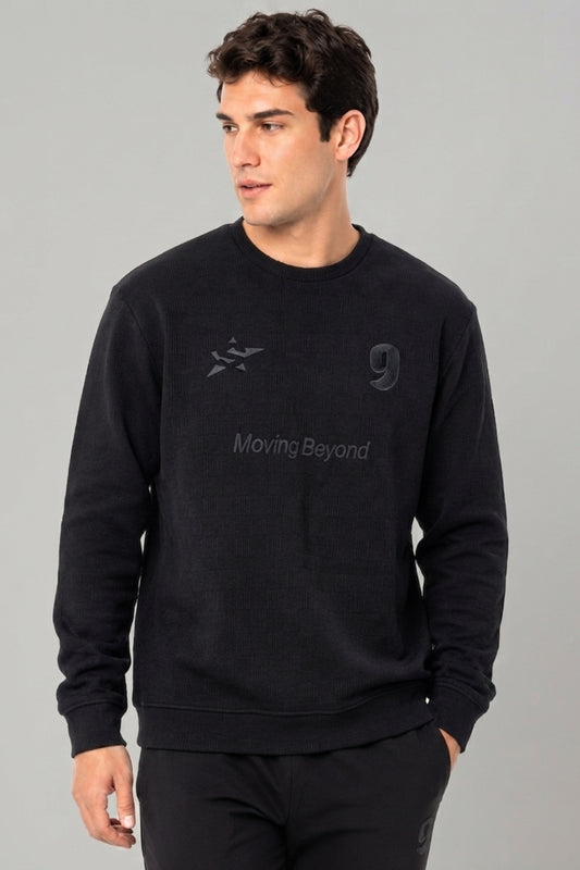 Black - Luxe Grid Sweatshirt