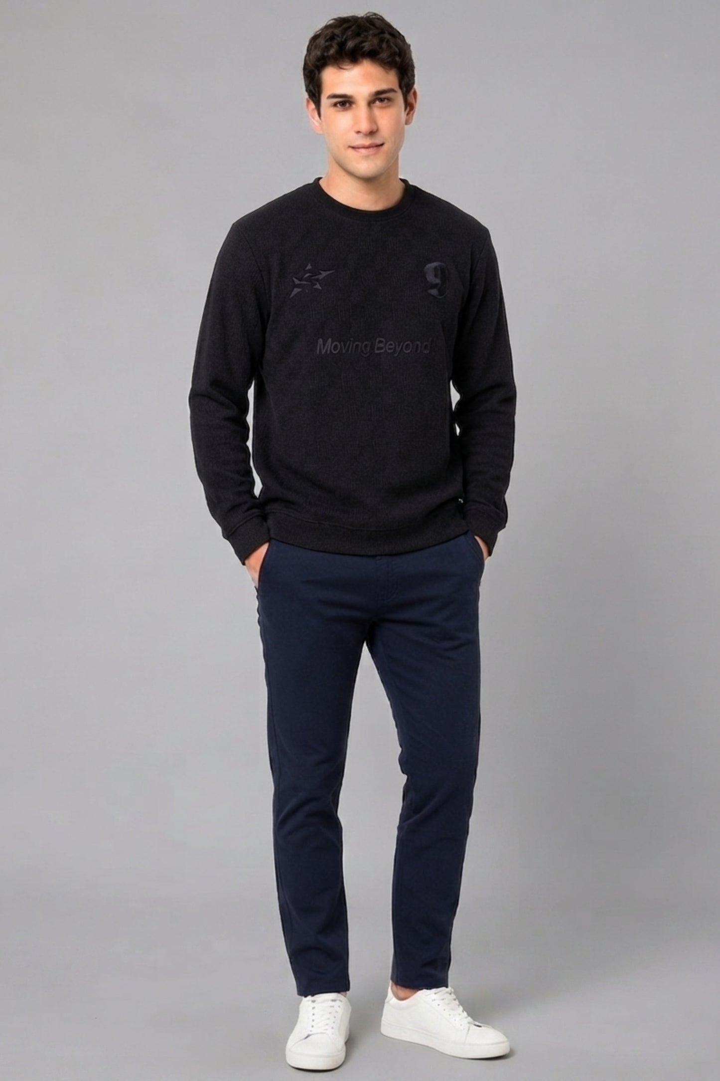 Black - Luxe Grid Sweatshirt