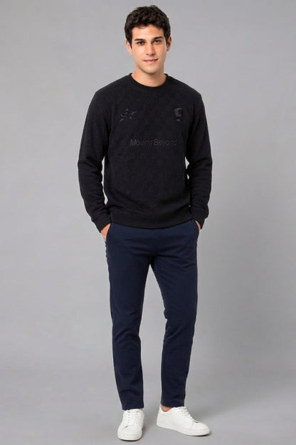 Black - Luxe Grid Sweatshirt
