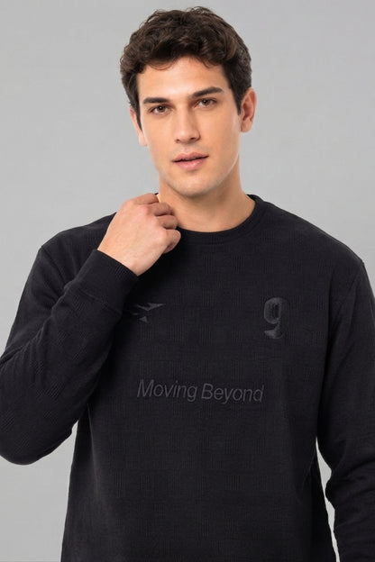 Black - Luxe Grid Sweatshirt