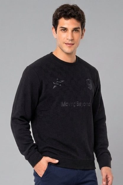 Black - Luxe Grid Sweatshirt