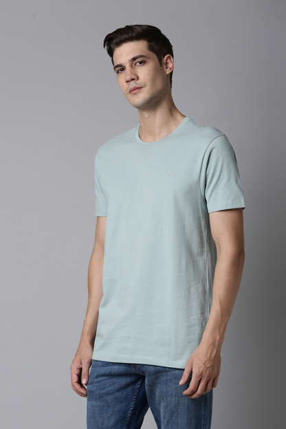 Shanghai Blue Cotton IQ Basics T-SHIRT Maxzone Clothing 36/S