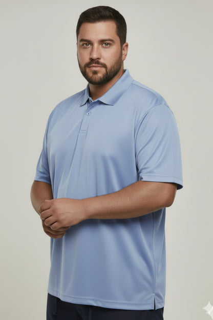 Ice Blue - Smart Tech Polo Plus Size