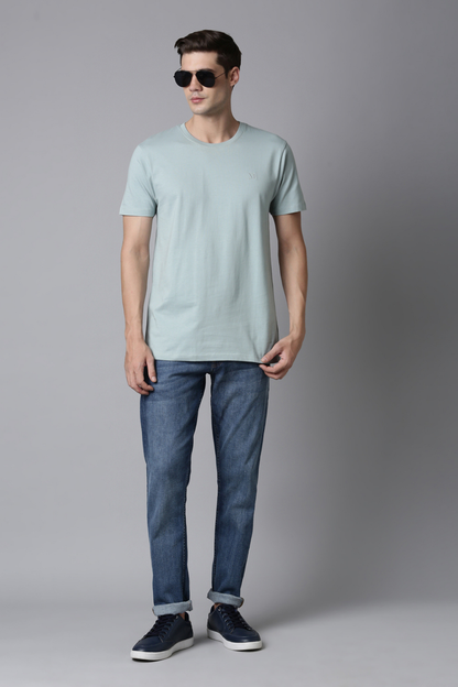 Shanghai Blue Cotton IQ Basics T-SHIRT Maxzone Clothing