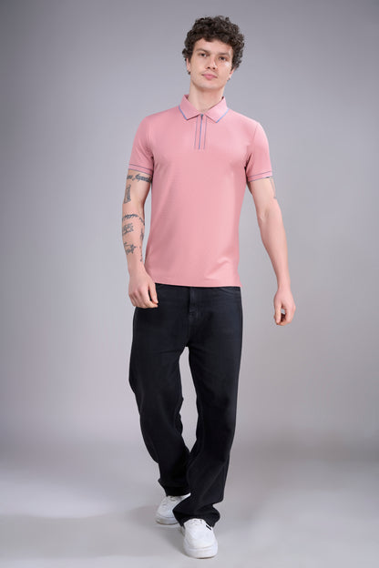 Light Pink - Stitchless Zipper Polo