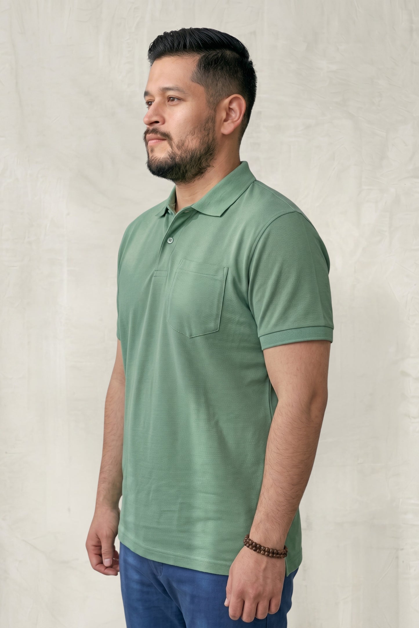Mint - Zyric Pocket Polo Plus Size