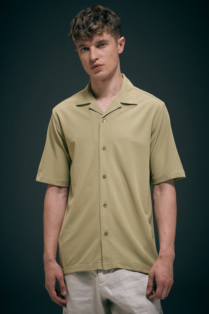 Sage Green Cuban Shirt Maxzone Clothing