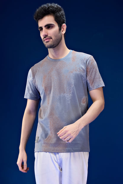 Dark Grey - AOP Round Neck T-shirt