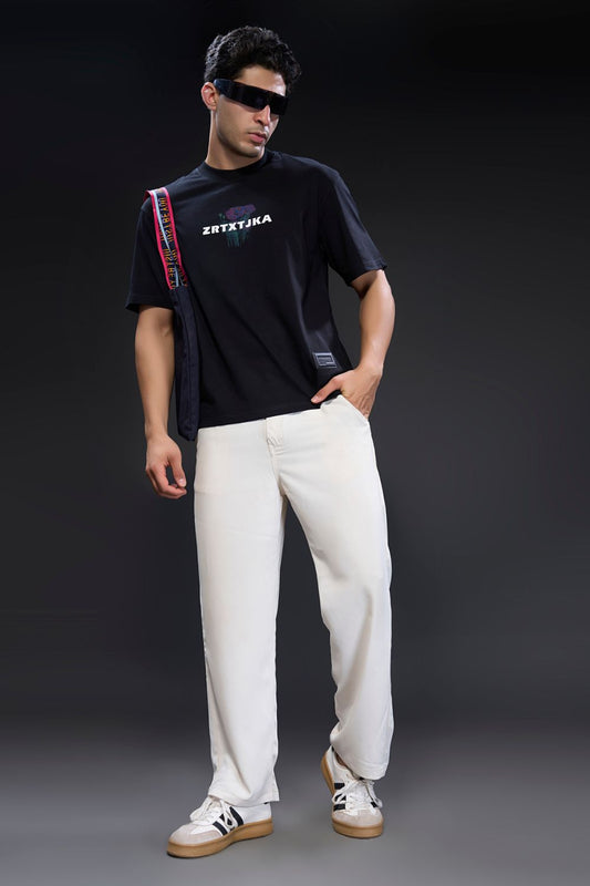 Black ZRTXTJKA Print - Oversize T-shirt
