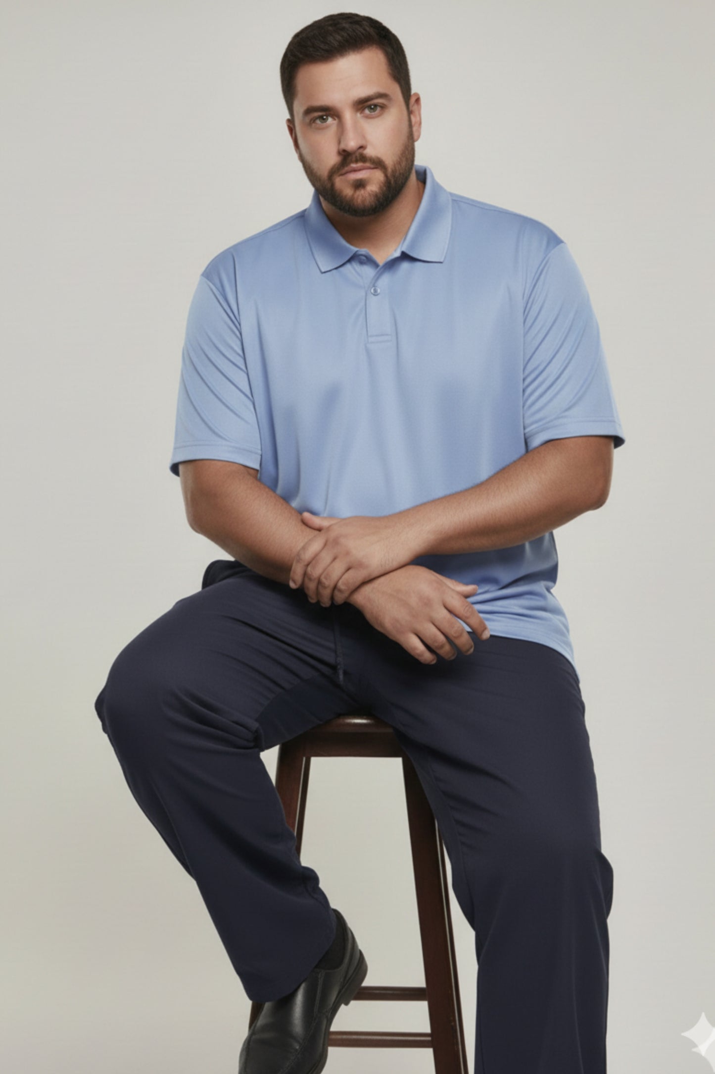 Ice Blue - Smart Tech Polo Plus Size
