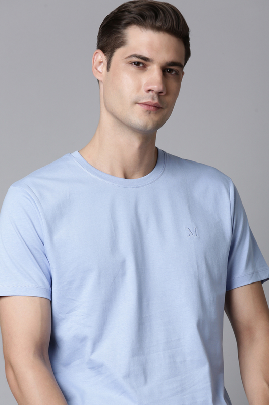 Sky Blue - Solid t-shirt T-SHIRT Maxzone Clothing 36/S  