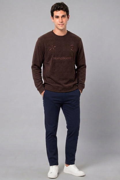 Hot Brown - Luxe Grid Sweatshirt