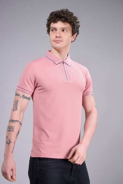 Light Pink - Stitchless Zipper Polo