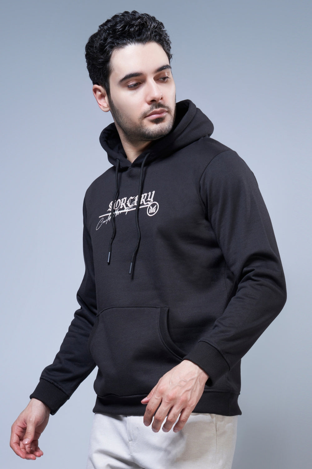 The Magic Printed Black Hoodie Hoodies Maxzone Clothing