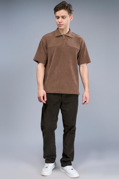 Cappuccino - Old Money Zip Polo Maxzone Clothing