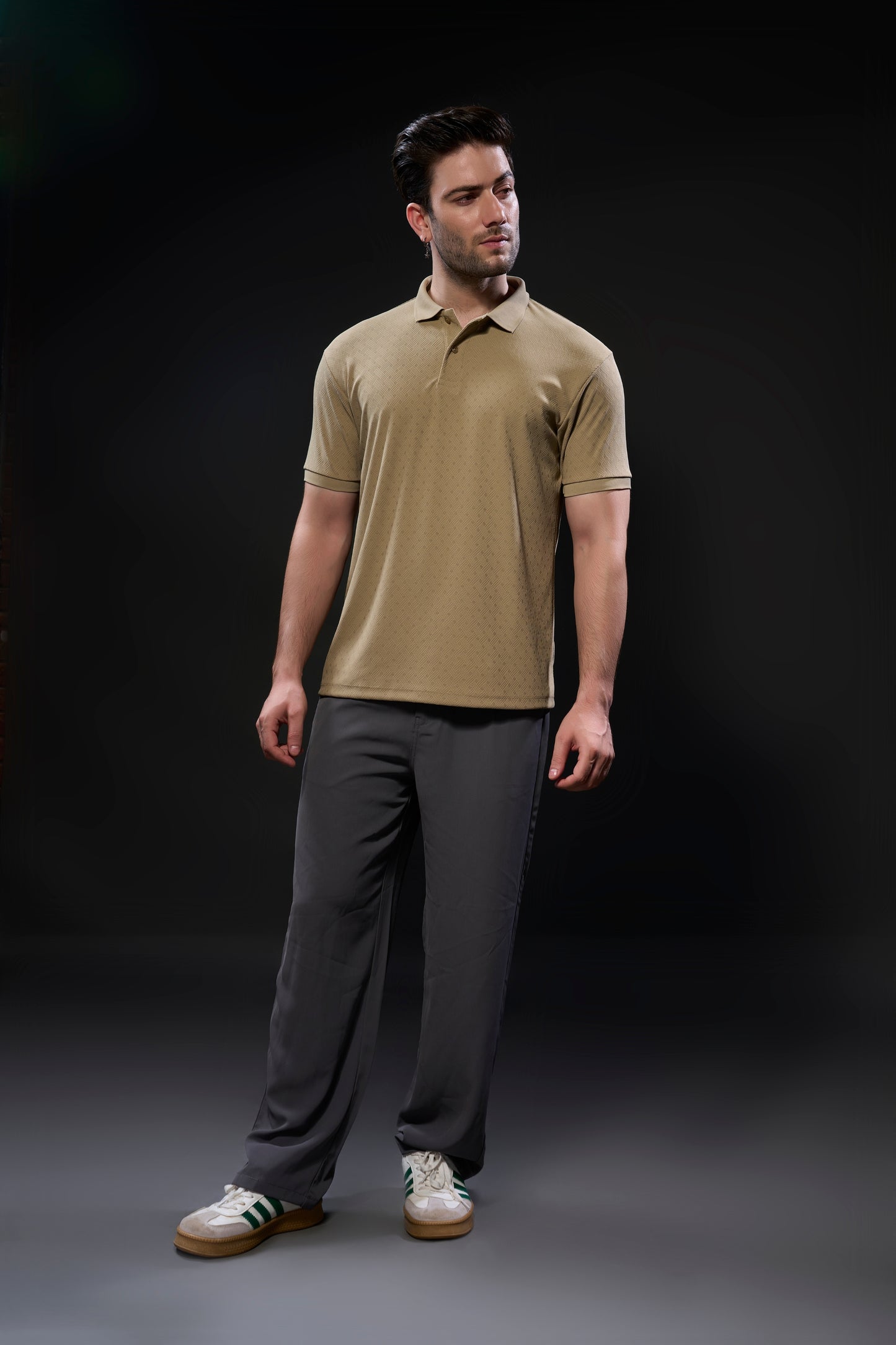 Khaki - Structure Knit Smart Tech Polo
