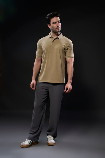 Khaki - Structure Knit Smart Tech Polo