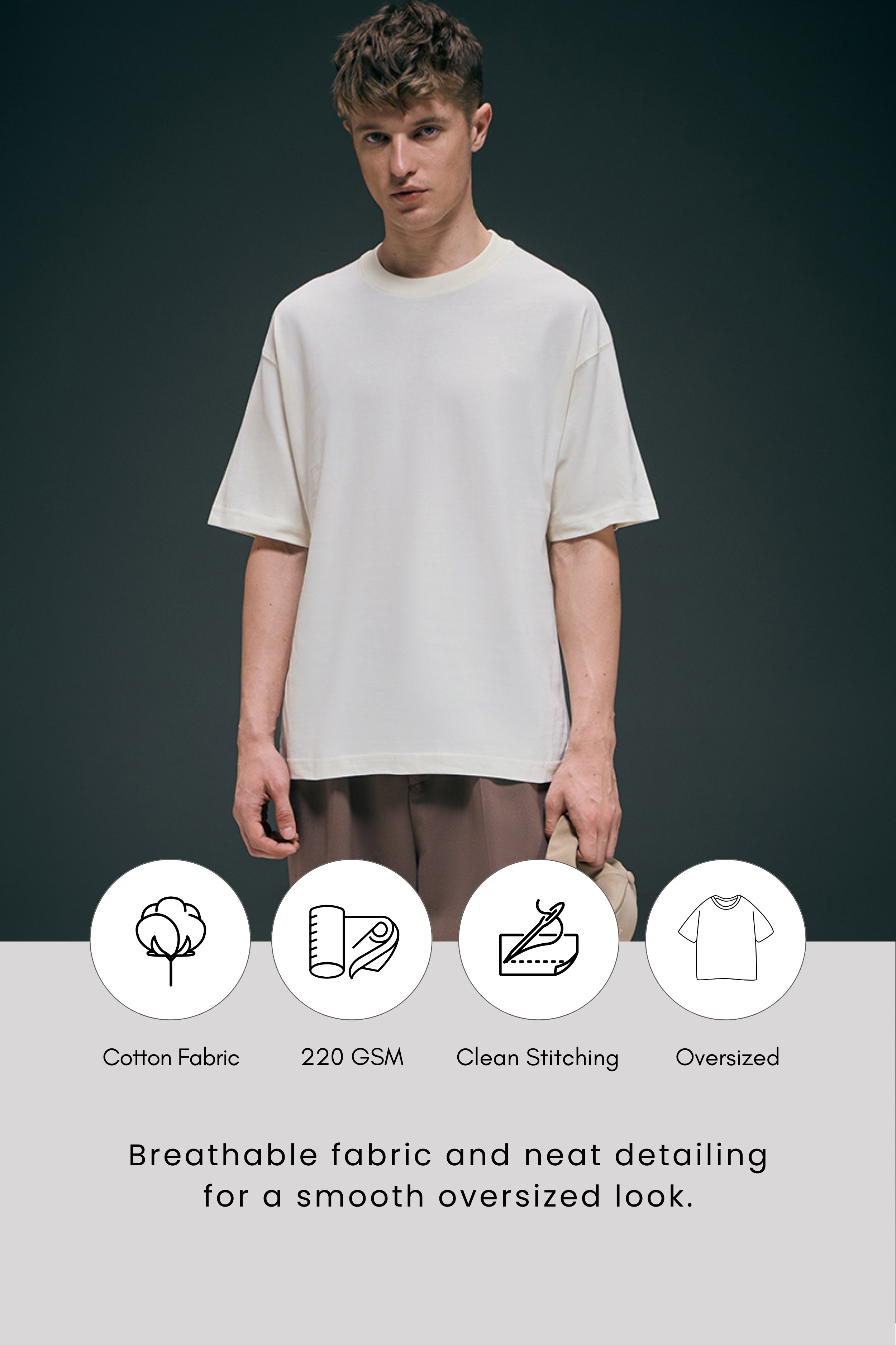 White - Oversized drop shoulder – Maxzone Clothing